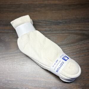 New Vintage Cotton Ankle Socks Mens 10-13 White Made In USA Pack Of 3